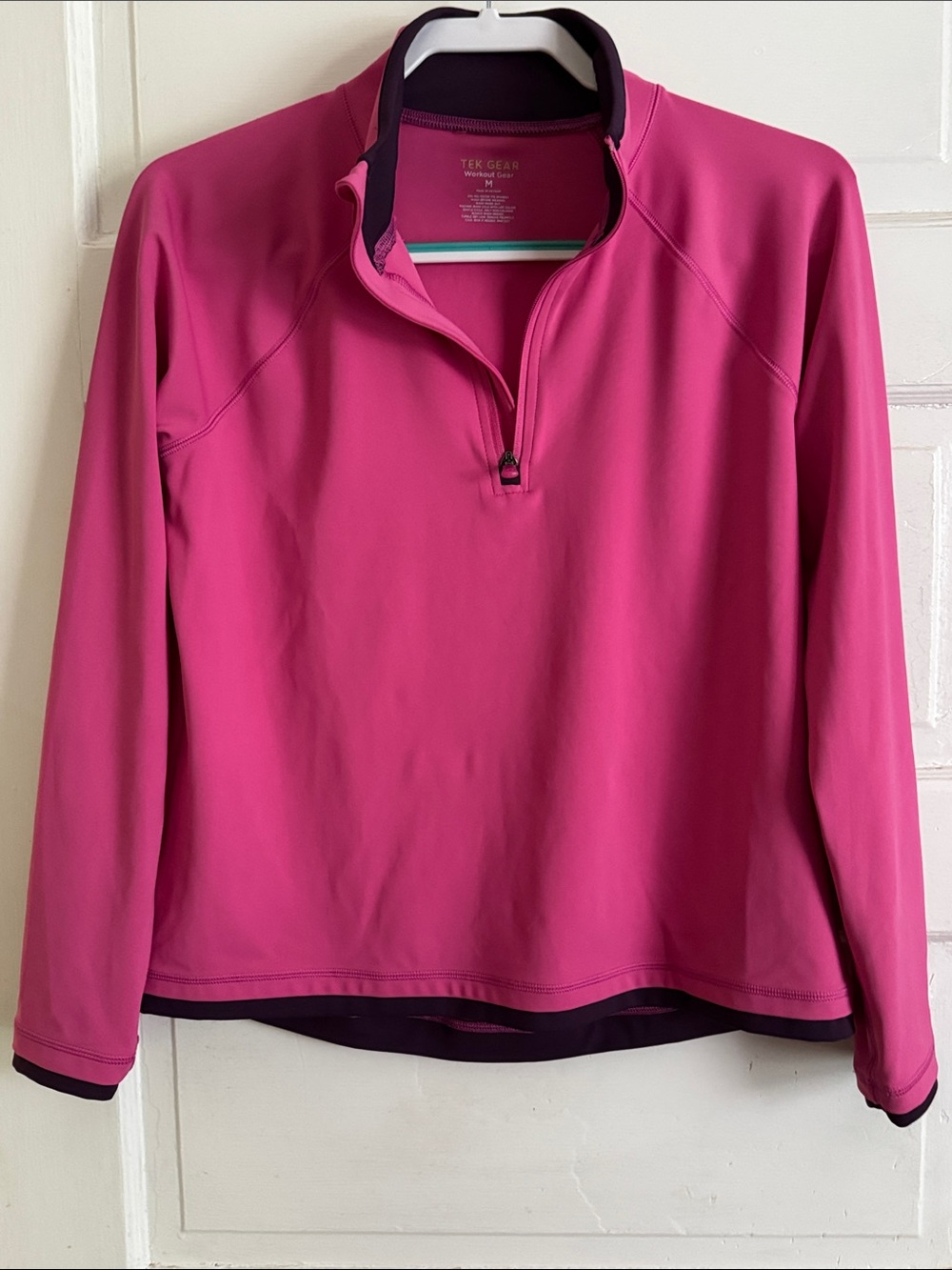 tek gear Fuchsia Quarter-Zip Pullover with Purple Trim